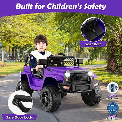 12V Kids Ride On Truck with Remote Control and Headlights