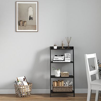 4-Tier Ladder Shelf with Solid Frame and Anti-toppling Device