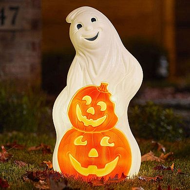 Union Products Light Up Ghost and Pumpkin Halloween Outdoor Decoration (2 Pack)