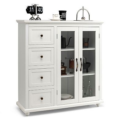 Buffet Sideboard Table Kitchen Storage Cabinet with Drawers And Doors