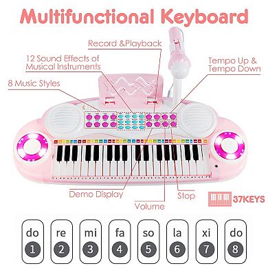 37-key Kids Electronic Piano Keyboard Playset