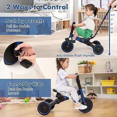Tricycle For Toddlers 1-3 In Kids Tricycle With Parent Push