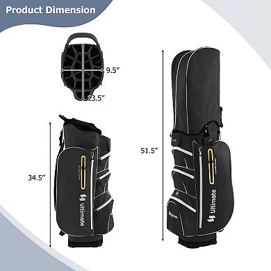 9.5 Inch Lightweight Golf Cart Bag with 15 Way Top Dividers