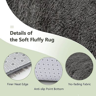 Modern Rectangular Soft Shag Area Rug for Living Room Bedroom