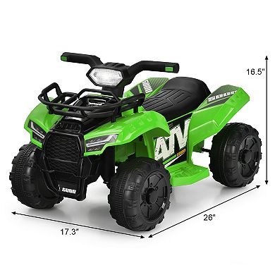 6V Kids ATV Quad Electric Ride On Car with LED Light and MP3