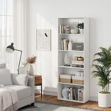 5-Shelf Storage Bookcase Modern Multi-Functional Display Cabinet Furniture