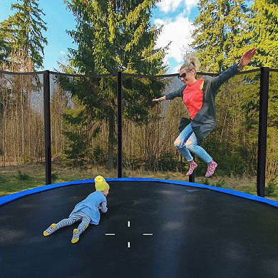 Outdoor Trampoline Bounce Combo with Safety Closure Net Ladder - 12 Ft