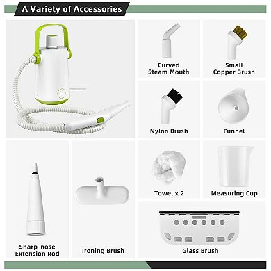Versatile 1000W Portable Handheld Steam Cleaner - 10 Accessories Included