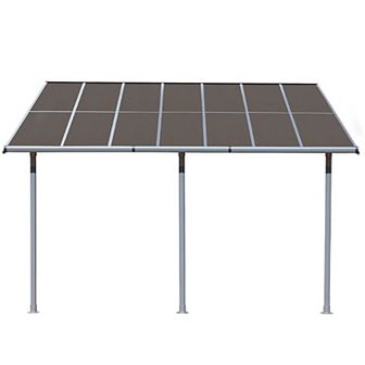 Aoodor 13' x 10' Wall Mount Gazebo - Polycarbonate Outdoor Pergola