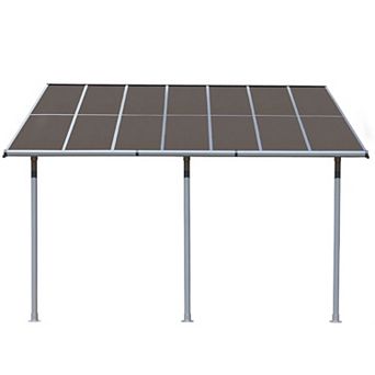 Aoodor 13' x 10' Wall Mount Gazebo - Polycarbonate Outdoor Pergola