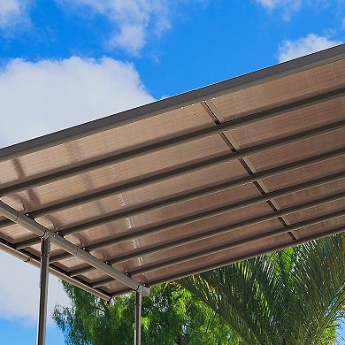 Aoodor 13' x 10' Wall Mount Gazebo - Polycarbonate Outdoor Pergola