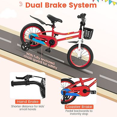 Kid's Bike with 2 Training Wheels for 3-5 Years Old