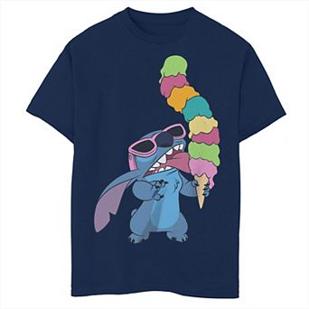 Boys 4-7 Lilo & Stitch Big Ice Cream Cone Eating Stitch Graphic Tee