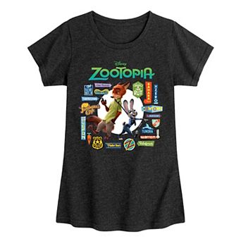 Disney's Zootopia Judy Hopps & Nick Wilde Girls 7-16 Sign Graphic Tee
