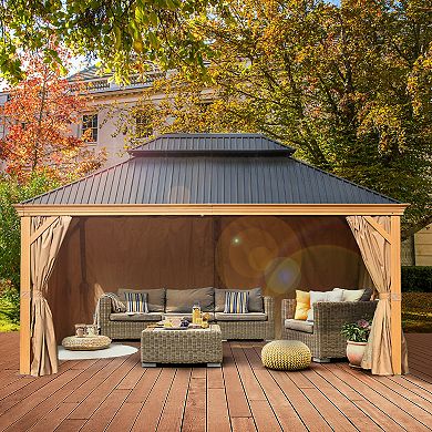 Aoodor 16 Ft. W X 12 Ft. D Aluminium Patio Gazebo