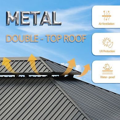 Aoodor 16 Ft. W X 12 Ft. D Aluminium Patio Gazebo