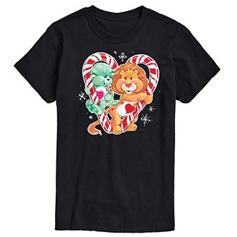 Men's Care Bears Cousins Candy Cane Heart Graphic Tee
