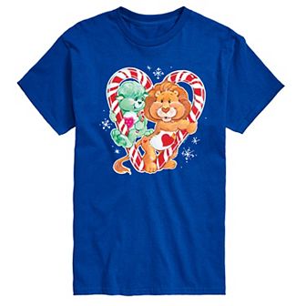 Men's Care Bears Cousins Candy Cane Heart Graphic Tee