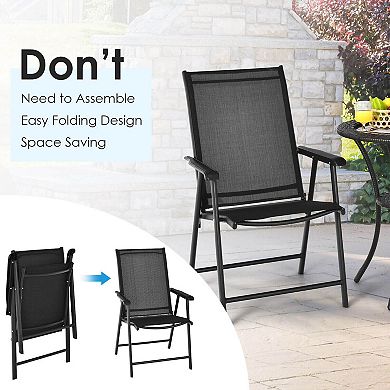Set of 2 Outdoor Patio Folding Chair with Ergonomic Armrests