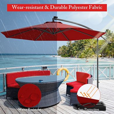 10 Feet Patio Outdoor Sunshade Hanging Umbrella without Weight Base