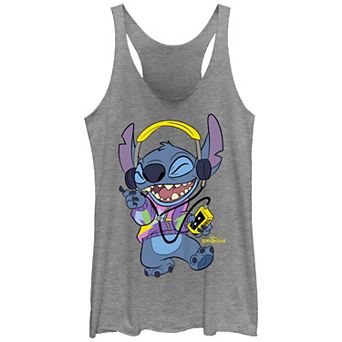 Disney's Lilo & Stitch Women's Cool Rockin' Stitch Tri-Blend Racerback Tank Top