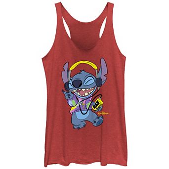 Disney's Lilo & Stitch Women's Cool Rockin' Stitch Tri-Blend Racerback Tank Top