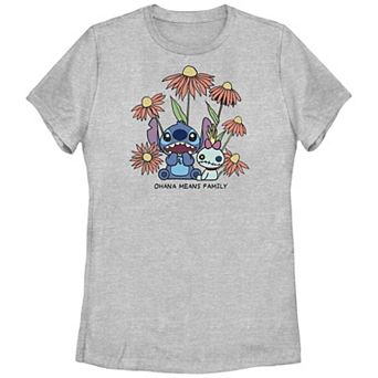 Disney's Lilo & Stitch Women's Ohana Means Family Flowers Tee