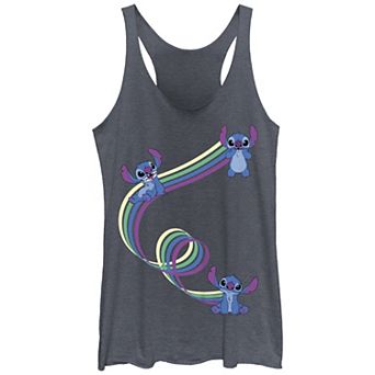 Disney's Lilo & Stitch Women's Color Ribbons Stitch Tri-Blend Racerback Tank Top