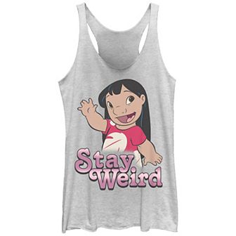 Disney's Lilo & Stitch Women's Lilo Stay Weird Tri-Blend Racerback Tank Top