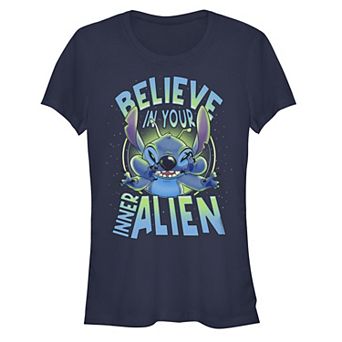 Disney's Lilo & Stitch Women's Believe In Your Inner Alien Stitch Tee