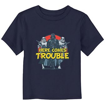 Toddler Boy Star Wars Darth Vader Here Comes Trouble Graphic Tee