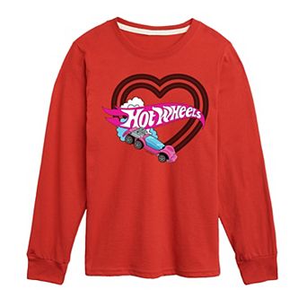 Boys 8-20 Hot Wheels Tire Tracks Heart Long Sleeve Graphic Tee