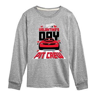 Boys 8-20 Hot Wheels Valentines Day Pit Crew Long Sleeve Graphic Tee