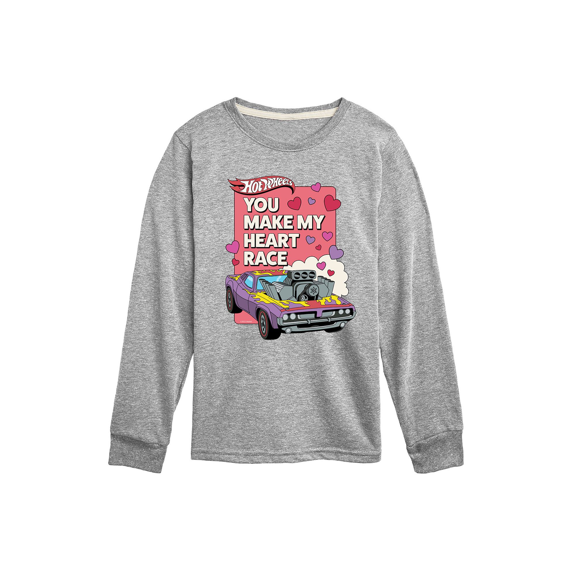 Boys 8-20 Hot Wheels Make My Heart Race Long Sleeve Graphic Tee, Boys, Siz
