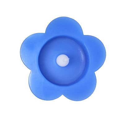 Everyday Decor Short Periwinkle Flower LED Candle