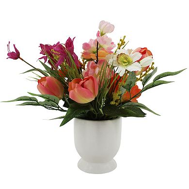 Sonoma Goods For Life Mixed Floral Arrangement in Ceramic Vase Floor Decor