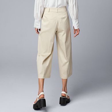 Petite Simply Vera Vera Wang Sateen Wide Leg Capri Pants