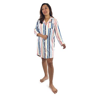 Women's Peace, Love & Dreams Collared Long Sleeve Sleepshirt