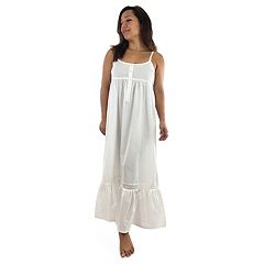 Dreamcrest 100% Cotton Sleeveless Nightgown for Women with Crochet