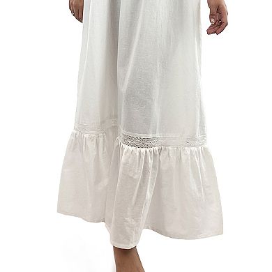 Women's Peace, Love & Dreams Cotton Long Woven Nightgown