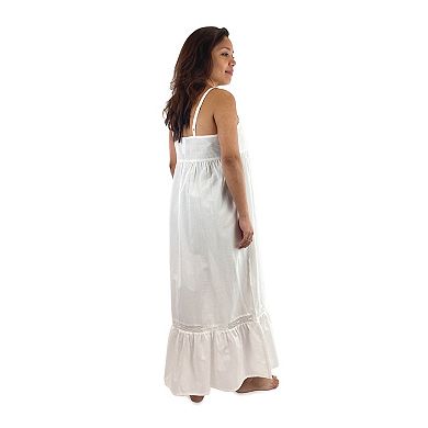 Women's Peace, Love & Dreams Cotton Long Woven Nightgown