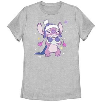 Disney's Lilo & Stitch Juniors' Cozy Angel Graphic Tee