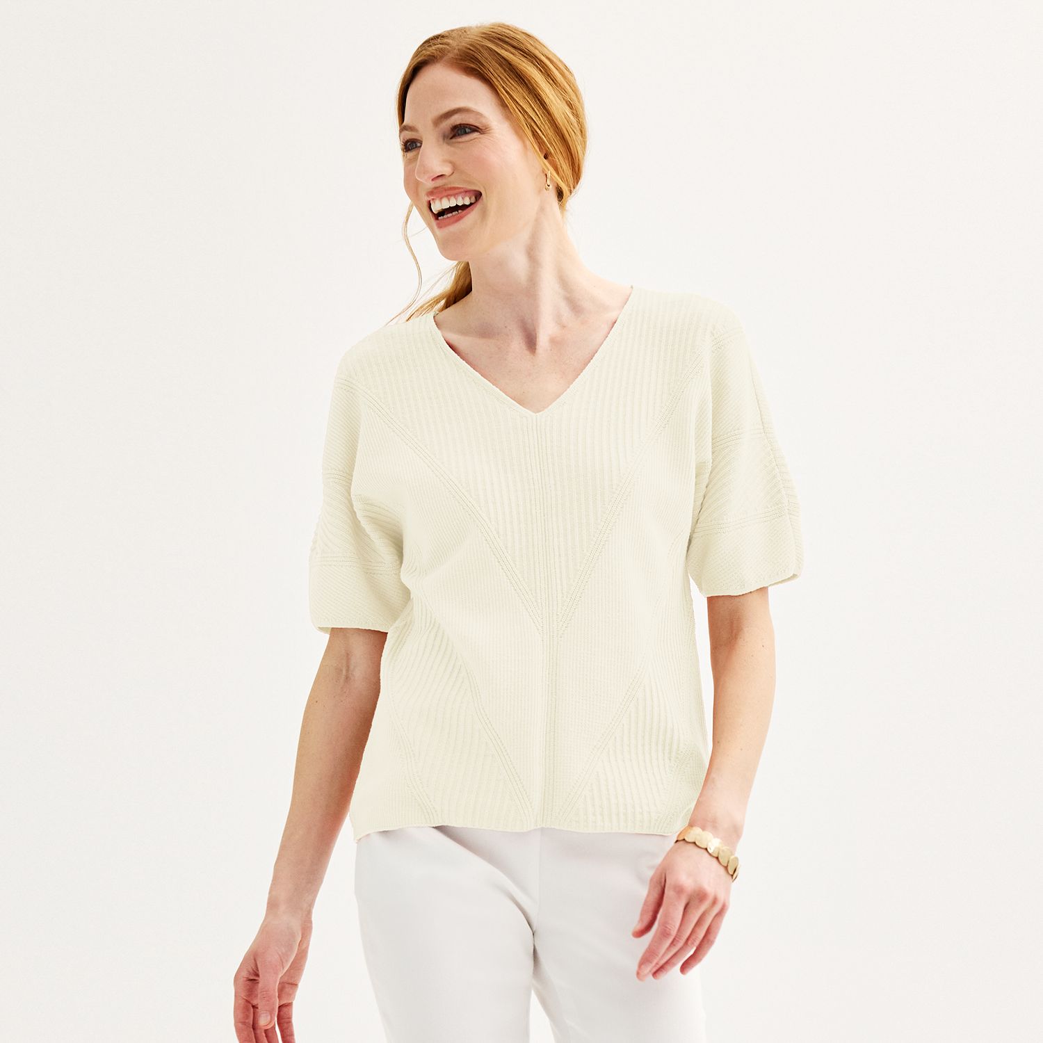 Plus Size Croft & Barrow® Extra Soft V-Neck Sweater