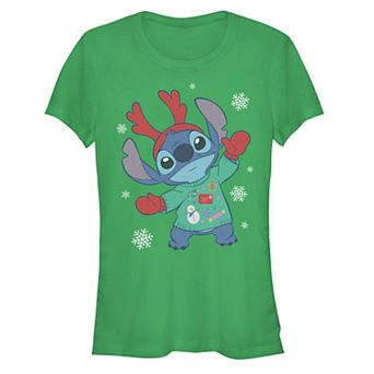 Disney's Lilo & Stitch Juniors' Christmas Sweater Stitch Graphic Tee