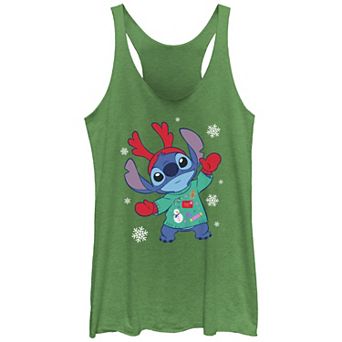 Disney's Lilo & Stitch Juniors' Christmas Sweater Stitch Racerback Tank Top