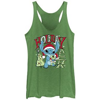 Disney's Lilo & Stitch Juniors' Holiday Aloha Stitch Racerback Tank Top