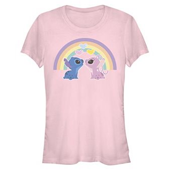 Disney's Lilo & Stitch Juniors' Loving Rainbow Stitch & Angel Graphic Tee