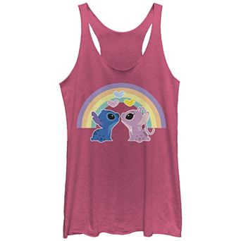 Disney's Lilo & Stitch Juniors' Loving Rainbow Stitch & Angel Racerback Tank Top