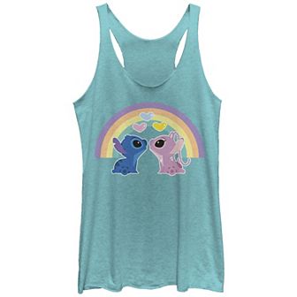 Disney's Lilo & Stitch Juniors' Loving Rainbow Stitch & Angel Racerback Tank Top