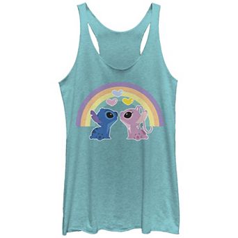 Disney's Lilo & Stitch Juniors' Loving Rainbow Stitch & Angel Racerback Tank Top
